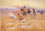 Blackfeet Burning Crow Buffalo Range by Charles Marion Russell